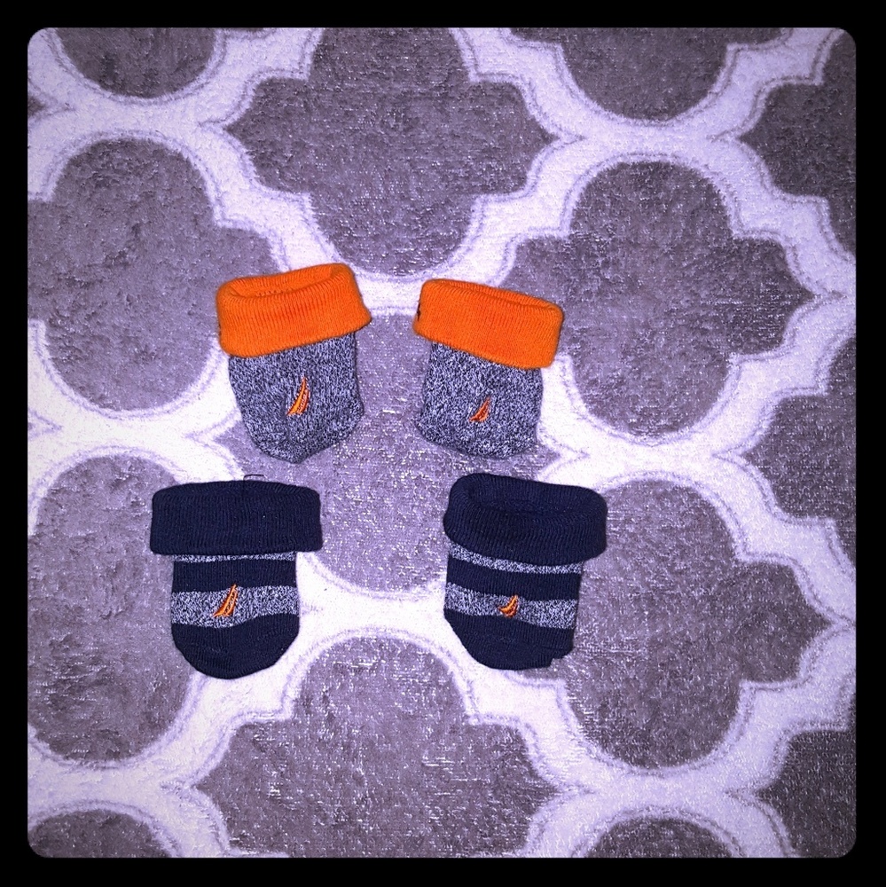 Infant Baby girl or boy Nautica booties size 0-6m